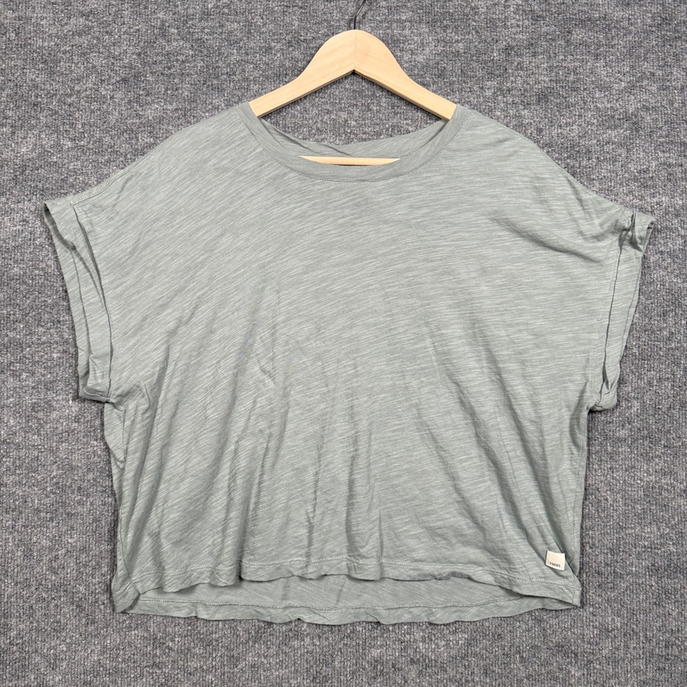 Vuori Womens Sz XXL Tee T-Shirt Heather Gray Cotton Boxy Pullover Short Sleeves